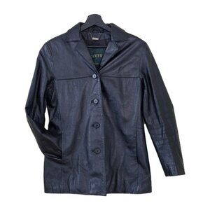 Danier Leather Jacket Womens S / 4-6 Black Pockets Lined Mature Classic Timeless